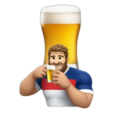 French rugby player with a craft beer sticker