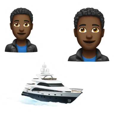black man on yacht sticker