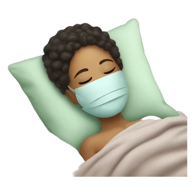 Mixed girl with face mask and spa day stuff laying in a pillow asleep sticker