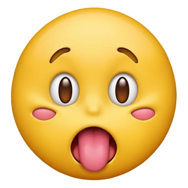 awkward tongue out yellow emoji face sticker