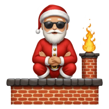 Hot santa on a chimney sticker