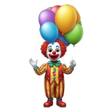 clown holding a balloon sticker