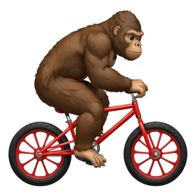 Gorilla wheeling a red BMX bike sticker