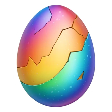 rainbow egg cracked  sticker