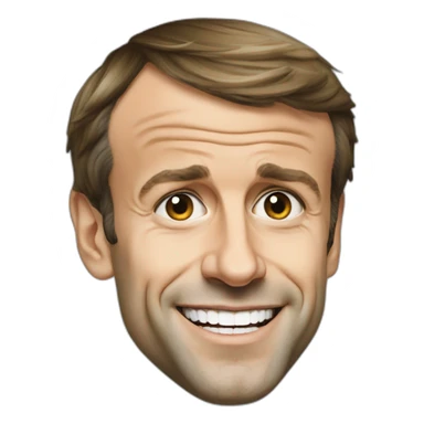 Visage Emmanuel Macron sans sourire sticker