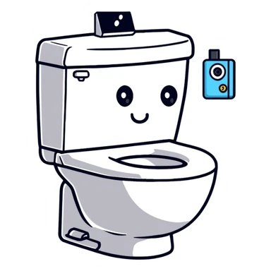 skibidi toilet character, toilet with camera head sticker