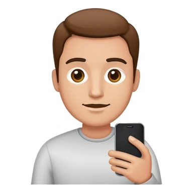 man holding his mobile phone sticker