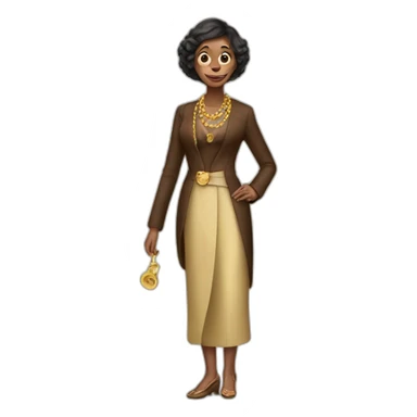 rich woman as monkey sticker