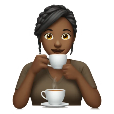 Girl sipping tea sticker