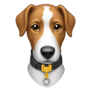 dog with a protective collar around the neck sticker