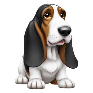 Tri-colour basset hound sticker