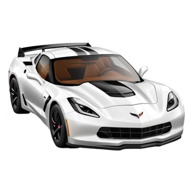 White corvette with black stripe sticker