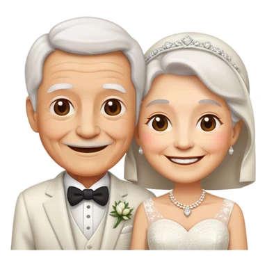 old couple wedding emoji sticker