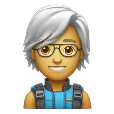 Un Emoji développer stylé mode néon sticker