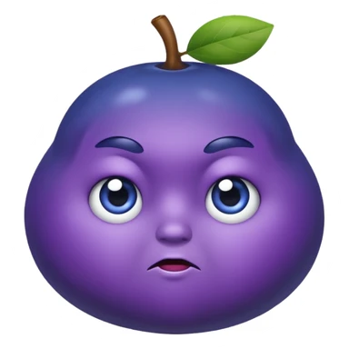 blueberry with a serious expression sticker