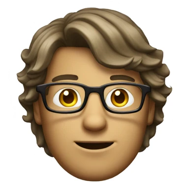 geek guy with glasses with side trimmed hair   sticker