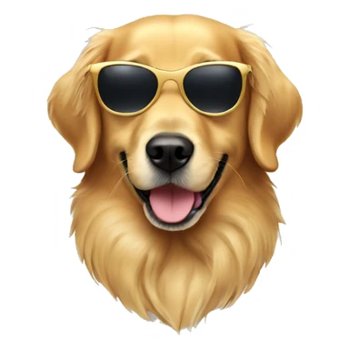 Golden retriever with sunglasses sticker