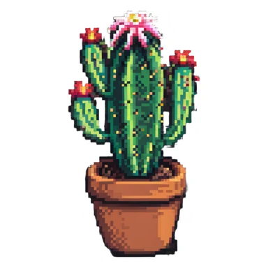 cactus plant in pot sticker