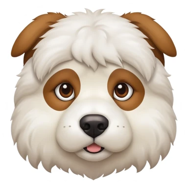 This is a big, fluffy dog with a white and brown face who got way too close to the camera,  sticker
