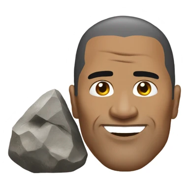 The rock with a head of a rock  sticker