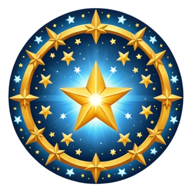 Bright star (divine guidance) circle sticker