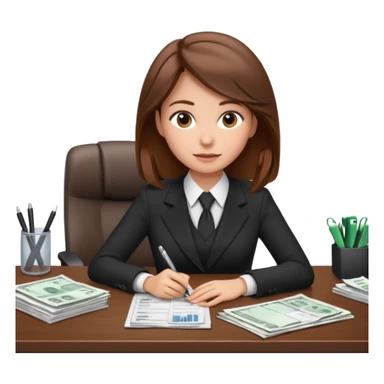 femme cheveux marrons finance sticker