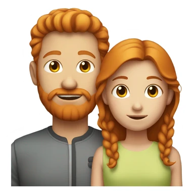 Ginger haired girl and dad sticker
