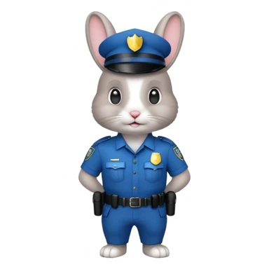 rabbit in police uniform sticker