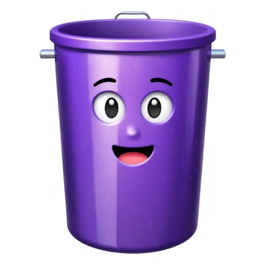 Glitter Purple and Cian rubbish bin sticker