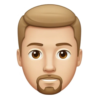 white male with straight cut short light brown hair with goatee sticker