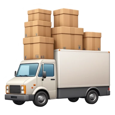 delivery truck overflowing with packages in the back sticker