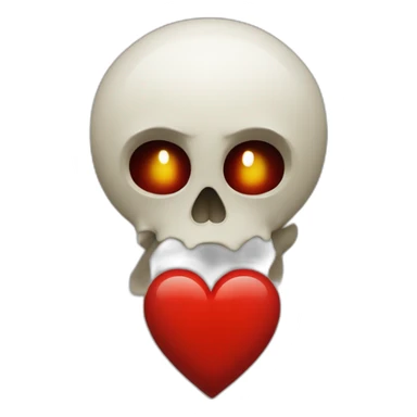 Un cœur rouge avec une tête de mort dedant sticker