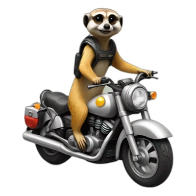 Meerkat animal on motorcycle with helmet sticker