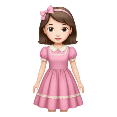 Cottagecore style ultra cute vintage material pink dress sticker