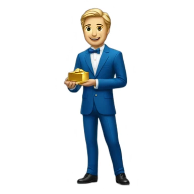 Posh-man-with-blue-suit-offering-goldbar sticker