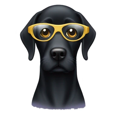 Black Lab wearing spy eye mask sticker