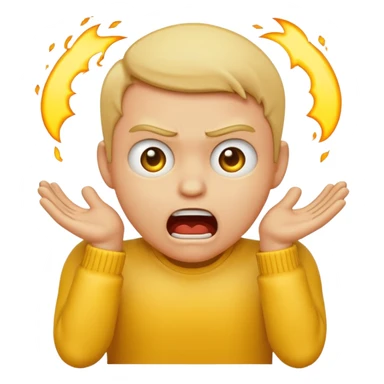 yellow emoji choking himself out in anger scary sticker