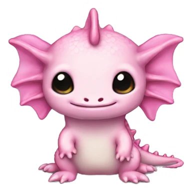 pink cute axolotl stitch chibi like Cginese dragon sticker