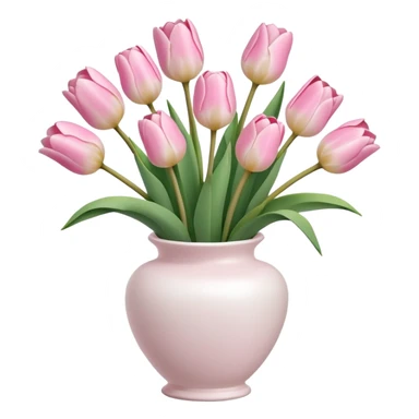 Light pink tulips in white vase sticker