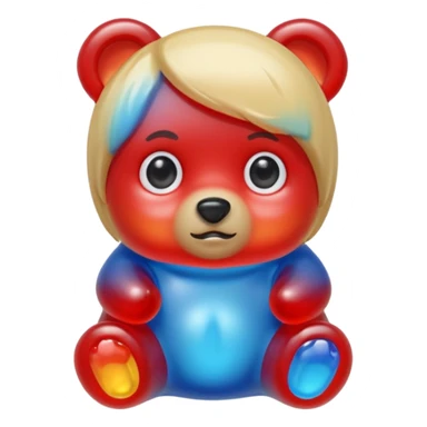 gummy bear with eyes and blond hair sticker
