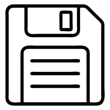 Make the top metal part of the olive green floppy disk beige to match the label. Keep the style simple, with clear outlines, graphic shadows and highlights for volume, no face, no background. sticker