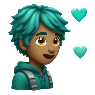 A wild teal heart sticker