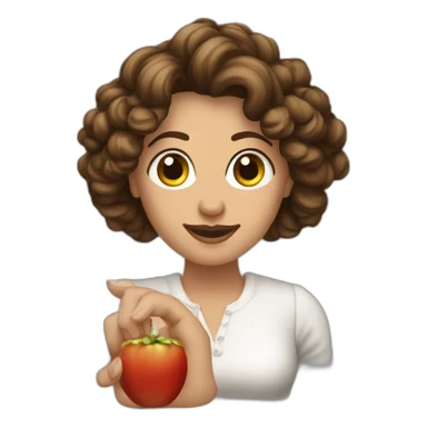 Eine braunhaaarige Frau aus Tunesien mit Locken. Sie hält einen Spiegel in der Hand sticker