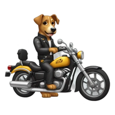 Motorrad mit Hund drauf sticker
