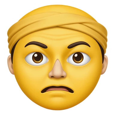 yellow face covering mouth with mad eyebrows sticker