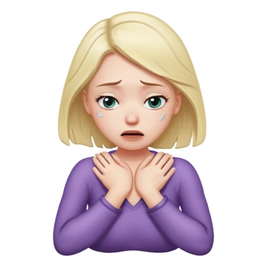 white girl with arms on her neck fake chokinh herself  because she is stressed  sticker