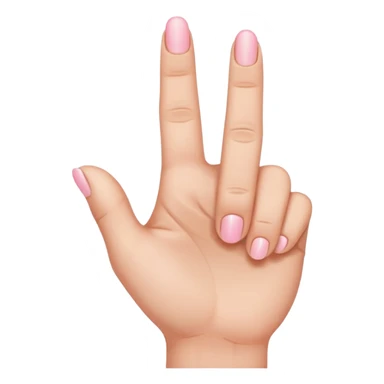 hand gesture with middle finger, index finger, and thumb out, pinky and ring finger down sticker