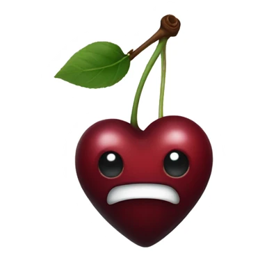 cherry black heart sticker