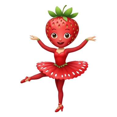 Strawberry fruit dancing ballet sticker