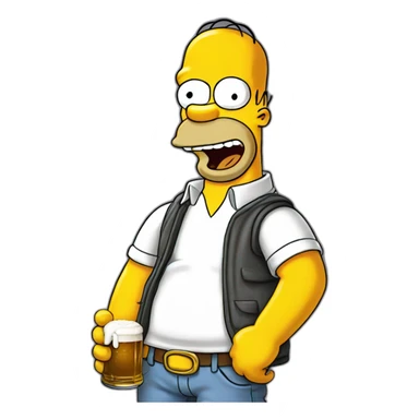 homer simpson holding a beer sticker